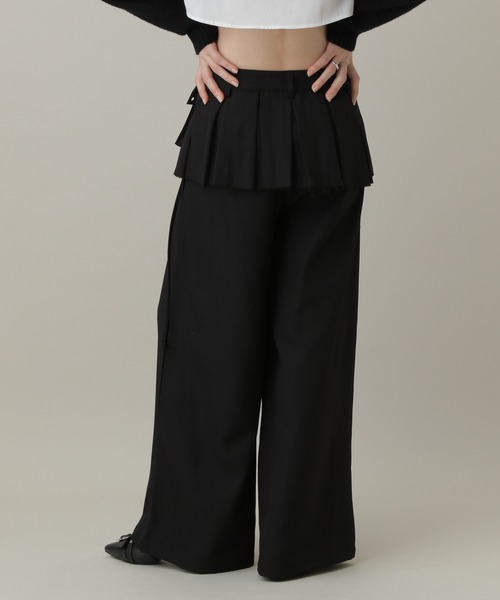 3.3 Field Trip （3.3フィールドトリップ）の「3.3 Field Trip／スカートレイヤードワイドパンツ（スラックス・レディース・ブラック/グレー・MEDIUM/SMALL）」の7枚目の写真