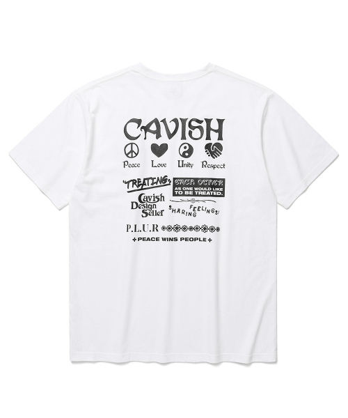 Cavish(カビシ)の「PLUR SS TEE WHITE(CV2BMMT515A)(Tシャツ/カットソー・レディース・ホワイト・SMALL/MEDIUM/LARGE/X-LARGE)」の8枚目の写真