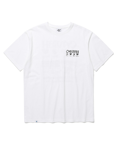 Cavish(カビシ)の「PLUR SS TEE WHITE(CV2BMMT515A)(Tシャツ/カットソー・レディース・ホワイト・SMALL/MEDIUM/LARGE/X-LARGE)」の7枚目の写真