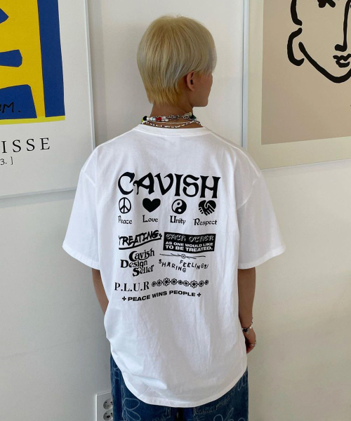 Cavish(カビシ)の「PLUR SS TEE WHITE(CV2BMMT515A)(Tシャツ/カットソー・レディース・ホワイト・SMALL/MEDIUM/LARGE/X-LARGE)」の6枚目の写真
