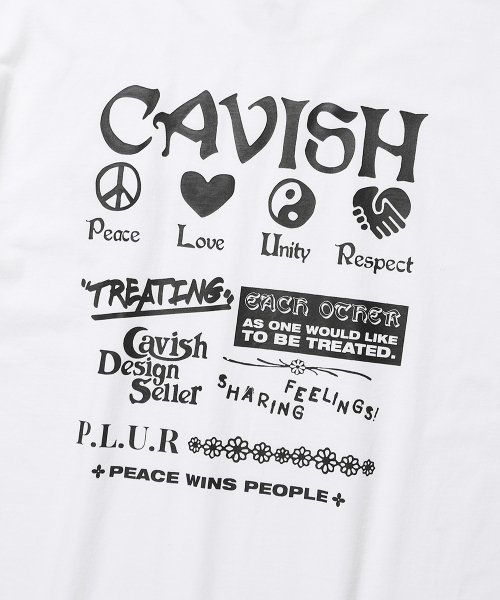 Cavish(カビシ)の「PLUR SS TEE WHITE(CV2BMMT515A)(Tシャツ/カットソー・レディース・ホワイト・SMALL/MEDIUM/LARGE/X-LARGE)」の4枚目の写真