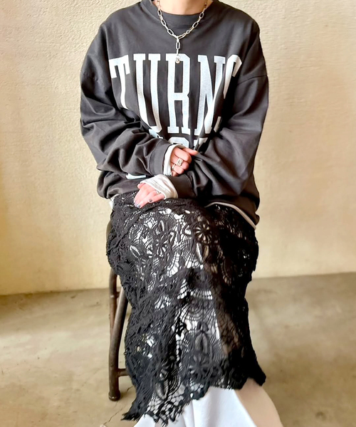 JOURNAL STANDARD LUXE（ジャーナルスタンダード　ラックス）の「《追加4》レースMIX スカート（スカート・レディース・アイボリー/ブラック・FREE）」の7枚目の写真