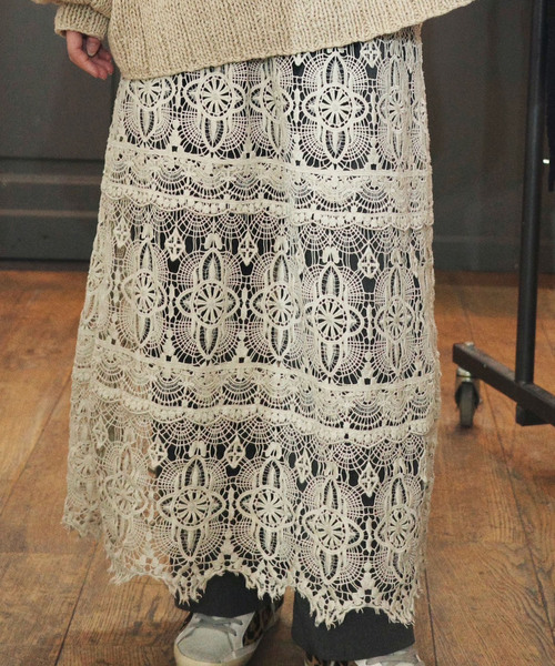 JOURNAL STANDARD LUXE（ジャーナルスタンダード　ラックス）の「《追加4》レースMIX スカート（スカート・レディース・アイボリー/ブラック・FREE）」の16枚目の写真