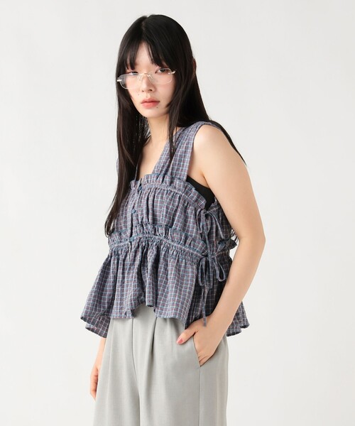 BEAMS HEART（ビームスハート）の「シャーリング リボン ブラウス（シャツ/ブラウス・レディース・ブルー/ベージュ/オフホワイト/ブラック・FREE）」の20枚目の写真