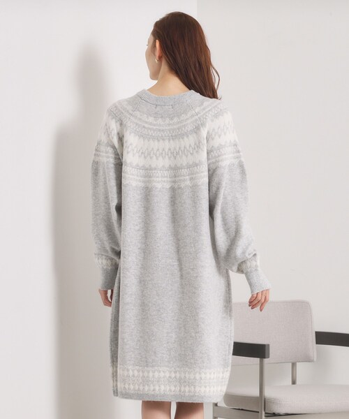 ITS'DEMO（イッツデモ）の「【手洗い可】求心ニットワンピース（ワンピース・レディース・ネイビー/アイボリー/グレー・00）」の18枚目の写真