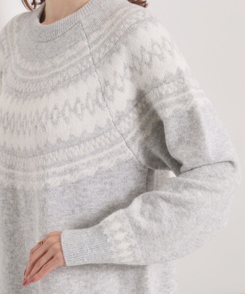 ITS'DEMO（イッツデモ）の「【手洗い可】求心ニットワンピース（ワンピース・レディース・ネイビー/アイボリー/グレー・00）」の20枚目の写真