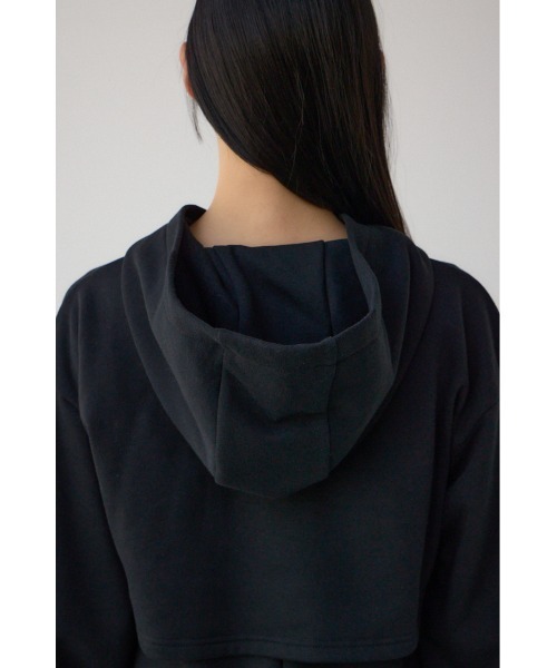 AZUL by moussy(アズールバイマウジー)の「レイヤード風裏起毛フーディーワンピース 春服 冬服 秋服 長袖 スウェット パーカー ハーフジップ(ワンピース・レディース・杢グレー/ブラック・MEDIUM/SMALL)」の10枚目の写真