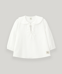 UBEIGE（ユーベイジ）の「Seersucker Ribbon Blouse (White)（シャツ/ブラウス）」