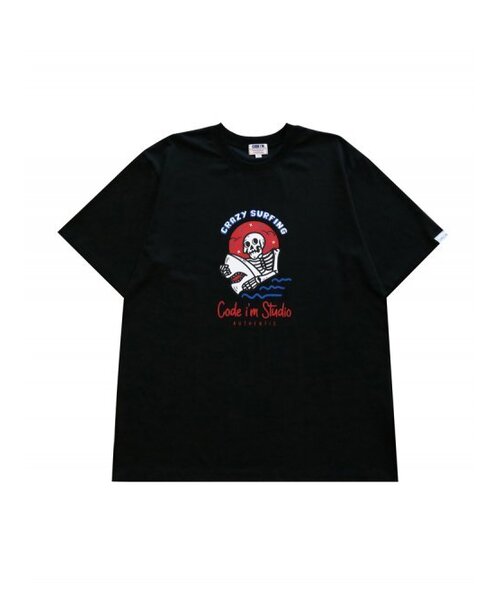 CODE I'M(コードアイエム)の「クレイジーサーフィンアートワークプリントオーバーサイズ半袖Tシャツブラック(Tシャツ/カットソー・メンズ・その他・MEDIUM/LARGE/X-LARGE)」の2枚目の写真