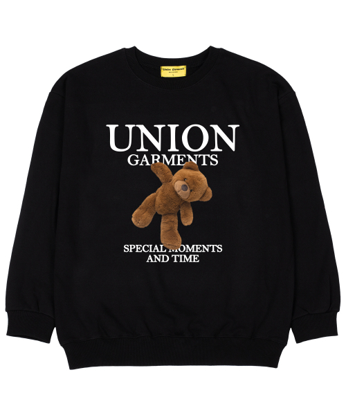 Union Garments(ユニオンガーメンツ)の「モーメントベア 裏毛 オーバーサイズ スウェットシャツ ブラック(スウェット・レディース・その他・XX-LARGE/X-LARGE/LARGE/MEDIUM)」の1枚目の写真