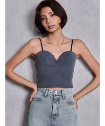 GYDA | ショルダーストラップリブベアビスチェ(キャミソール)