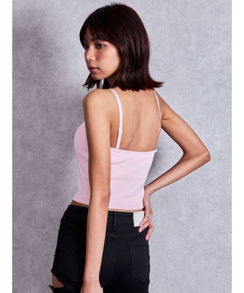 GYDA(ジェイダ)の「ショルダーストラップリブベアビスチェ(キャミソール・レディース・ネイビー/ブラック/オフホワイト/ピンク・FREE)」の21枚目の写真