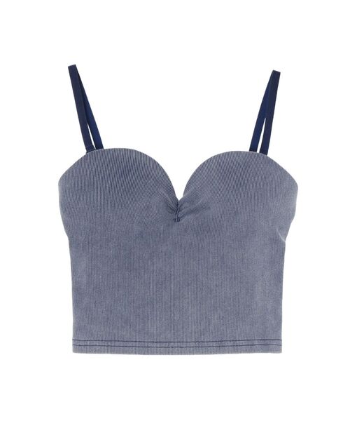 GYDA（ジェイダ）の「ショルダーストラップリブベアビスチェ（キャミソール・レディース・ネイビー/ブラック/オフホワイト・FREE）」の6枚目の写真