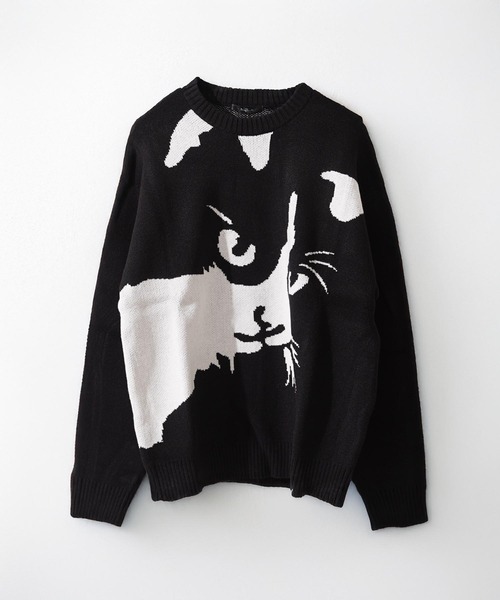 1111clothing(ワンフォークロージング)の「アニマル ジャガード クルーニット / Animal Jacquard Crew Neck Knit(ニット/セーター・メンズ・グレー系1/ブラック系3/ブラック系2/ブラック系4/グレー系2/グレー系3/グレー系4/ブラック系1・M/L)」の10枚目の写真