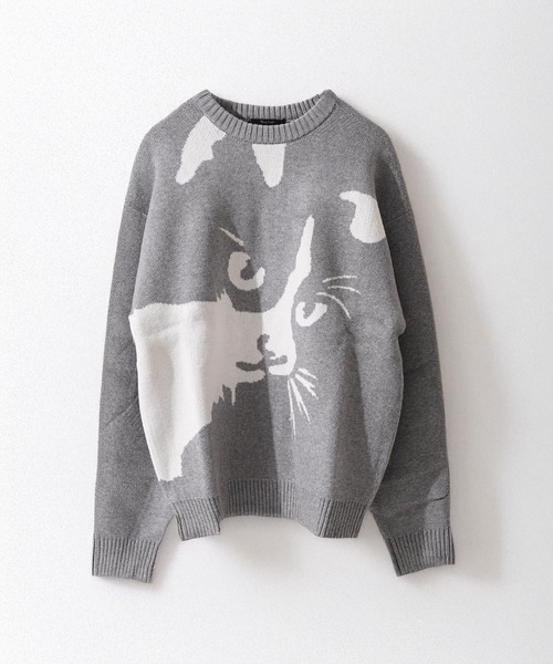 1111clothing(ワンフォークロージング)の「アニマル ジャガード クルーニット / Animal Jacquard Crew Neck Knit(ニット/セーター・メンズ・グレー系1/ブラック系3/ブラック系2/ブラック系4/グレー系2/グレー系3/グレー系4/ブラック系1・M/L)」の11枚目の写真