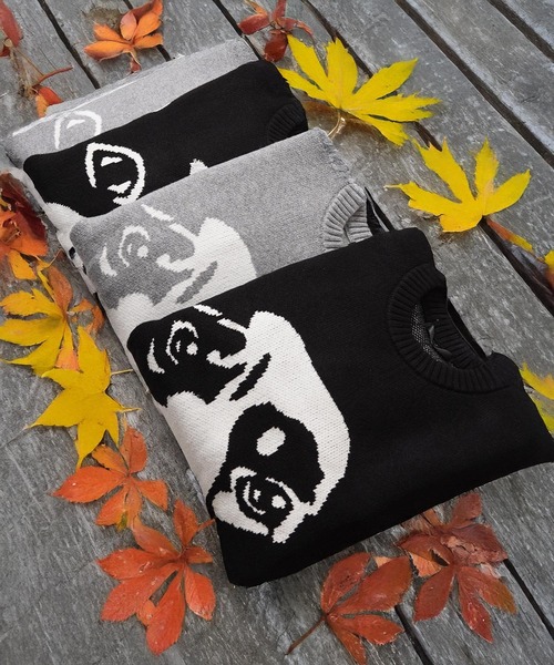 1111clothing(ワンフォークロージング)の「アニマル ジャガード クルーニット / Animal Jacquard Crew Neck Knit(ニット/セーター・メンズ・グレー系1/ブラック系3/ブラック系2/ブラック系4/グレー系2/グレー系3/グレー系4/ブラック系1・M/L)」の14枚目の写真