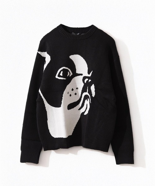 1111clothing(ワンフォークロージング)の「アニマル ジャガード クルーニット / Animal Jacquard Crew Neck Knit(ニット/セーター・メンズ・グレー系1/ブラック系3/ブラック系2/ブラック系4/グレー系2/グレー系3/グレー系4/ブラック系1・M/L)」の15枚目の写真