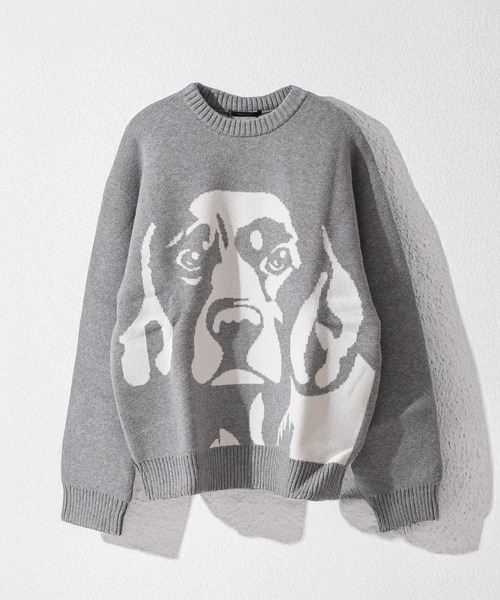 1111clothing(ワンフォークロージング)の「アニマル ジャガード クルーニット / Animal Jacquard Crew Neck Knit(ニット/セーター・メンズ・グレー系1/ブラック系3/ブラック系2/ブラック系4/グレー系2/グレー系3/グレー系4/ブラック系1・M/L)」の18枚目の写真
