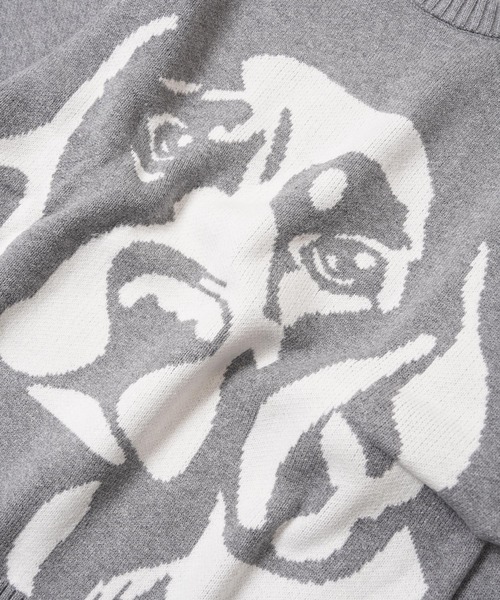 1111clothing(ワンフォークロージング)の「アニマル ジャガード クルーニット / Animal Jacquard Crew Neck Knit(ニット/セーター・メンズ・グレー系1/ブラック系3/ブラック系2/ブラック系4/グレー系2/グレー系3/グレー系4/ブラック系1・M/L)」の22枚目の写真