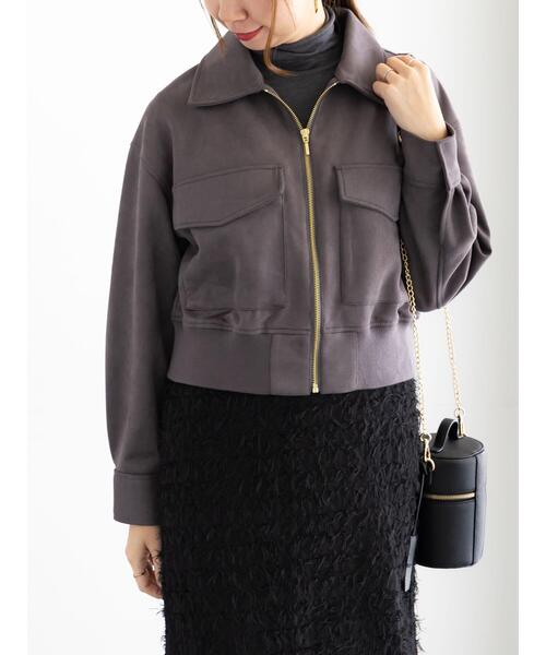 Te chichi（テチチ）の「スウェードジップブルゾン（ブルゾン・レディース・モカ/ライトベージュ・F）」の5枚目の写真