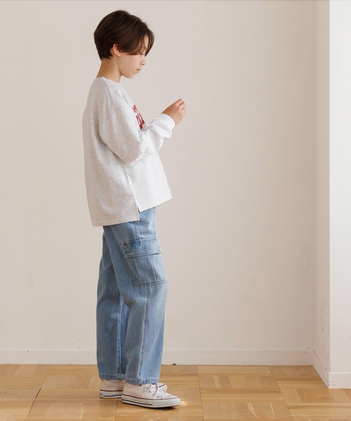 coca（coca）（コカ）の「キッズ　デニムカーゴパンツ（デニムパンツ・キッズ・ブラック/ライトブルー・120/130/140/150）」の5枚目の写真