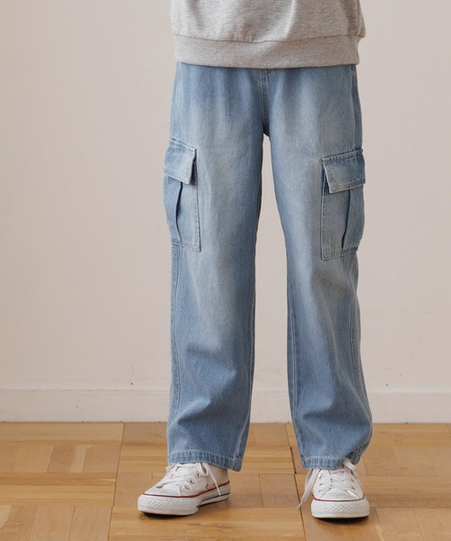 coca（coca）（コカ）の「キッズ　デニムカーゴパンツ（デニムパンツ・キッズ・ブラック/ライトブルー・120/130/140/150）」の7枚目の写真
