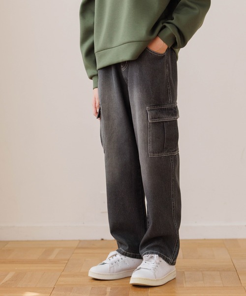 coca（coca）（コカ）の「キッズ　デニムカーゴパンツ（デニムパンツ・キッズ・ブラック/ライトブルー・120/130/140/150）」の10枚目の写真