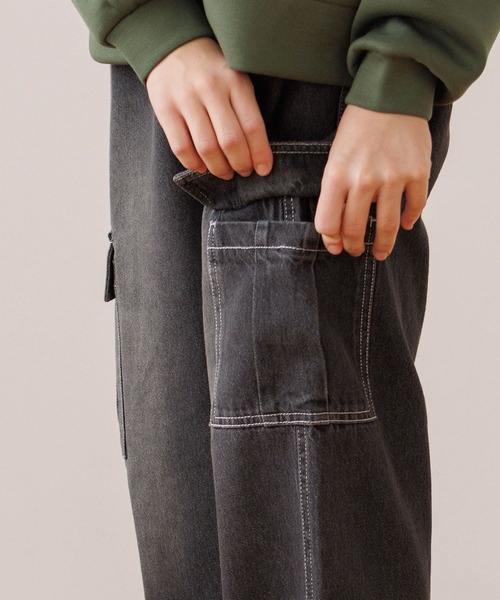 coca（coca）（コカ）の「キッズ　デニムカーゴパンツ（デニムパンツ・キッズ・ブラック/ライトブルー・120/130/140/150）」の12枚目の写真