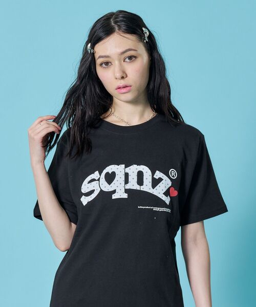 SEQUENZ(シークエンズ)の「※WEB限定 / ハート×ドットプリント / ドットロゴ半袖Tシャツ / sqnz heart dot logo pt tee(Tシャツ/カットソー・レディース・ブラック/ライトブルー/ホワイト/ライトピンク・SMALL/MEDIUM/LARGE/X-SMALL)」の10枚目の写真