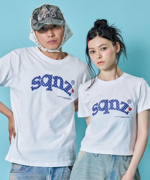 SEQUENZ(シークエンズ)の「※WEB限定 / ハート×ドットプリント / ドットロゴ半袖Tシャツ / sqnz heart dot logo pt tee(Tシャツ/カットソー・レディース・ブラック/ライトブルー/ホワイト/ライトピンク・SMALL/MEDIUM/LARGE/X-SMALL)」の15枚目の写真