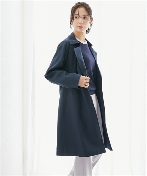 7days Life Styling（セブンデイズライフスタイリング）の「防花粉ライナー付きトレンチコート（はっ水）＜大きいサイズ有＞（ダッフルコート・レディース・グレイッシュベージュ/ネイビー・L/M/S/3L/LL）」の5枚目の写真