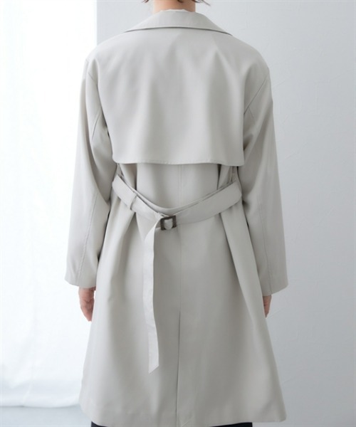 7days Life Styling（セブンデイズライフスタイリング）の「防花粉ライナー付きトレンチコート（はっ水）＜大きいサイズ有＞（ダッフルコート・レディース・グレイッシュベージュ/ネイビー・L/M/S/3L/LL）」の16枚目の写真