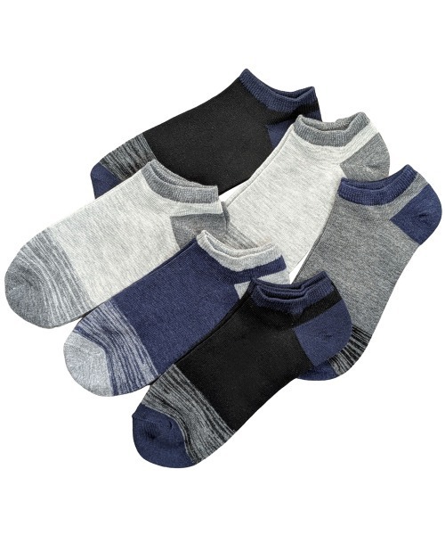 box408（ボックスヨンマルハチ）の「【6足セット】メンズくるぶし丈ソックス（ソックス/靴下・メンズ・A/C/B・25-27CM）」の2枚目の写真
