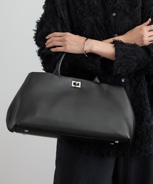 SALON adam et rope'（サロン アダム エ ロペ）の「【WEB限定】【W S（ドゥーブル）】ソフトレザーメタルロックボストン（ハンドバッグ）」