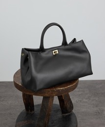 SALON adam et rope' | 【WEB限定】【WS（ドゥーブル）】ソフトレザーメタルロックボストン(ハンドバッグ)