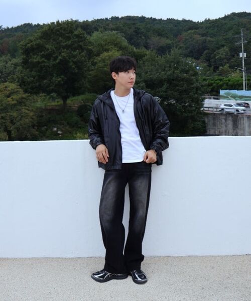 ACSHI(アクシ)の「バックフラップポケットバルーンフィットワイドデニムパンツユニセックス(ブラック)(デニムパンツ・メンズ・その他・S/M/L/XL/XS/XXL)」の9枚目の写真