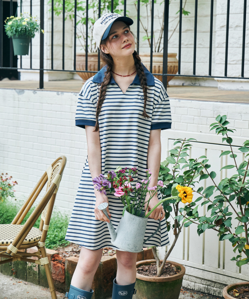 METAPHER(メタファ)の「MET ストライプカラー夏ワンピースネイビー(ワンピース・レディース・その他・FREE)」の6枚目の写真