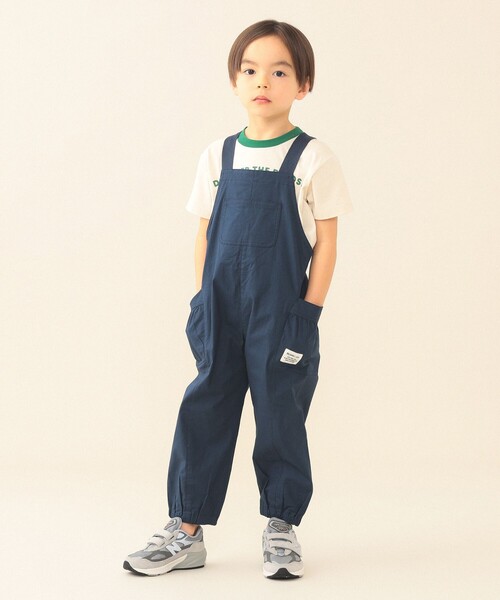 BEAMS mini（ビームスミニ）の「テープ ショルダー サロペット 2026SS（90～140cm）（サロペット/オーバーオール・キッズ・ネイビー/パープル系その他4/オリーブ・90/110/120/130/140/100）」の2枚目の写真