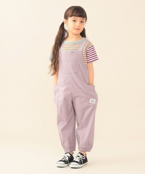 BEAMS mini（ビームスミニ）の「テープ ショルダー サロペット 2026SS（90～140cm）（サロペット/オーバーオール・キッズ・ネイビー/パープル系その他4/オリーブ・90/110/120/130/140/100）」の3枚目の写真