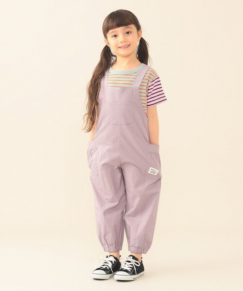 BEAMS mini（ビームスミニ）の「テープ ショルダー サロペット 2026SS（90～140cm）（サロペット/オーバーオール・キッズ・ネイビー/パープル系その他4/オリーブ・90/110/120/130/140/100）」の8枚目の写真