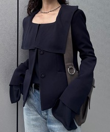 Ameri | SQUARE COLLAR BACK SATIN BLOUSE(シャツ/ブラウス)