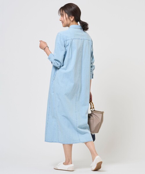 J.PRESS(ジェイプレス)の「コットンリネン 7oz デニム シャツ ワンピース(ワンピース・レディース・ダルブルー系/スカイブルー系・11/9)」の18枚目の写真