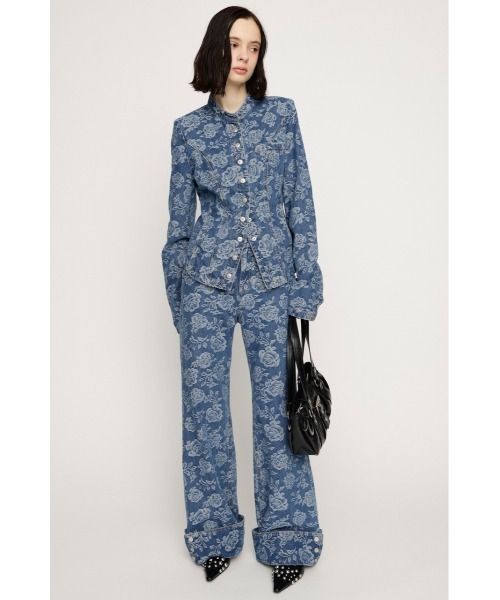 SLY(スライ)の「【2026SS新作】L/W STUDDED ROSE FLARE PT ローウエストスタッズドローズフレアパンツ 冬服 春服(デニムパンツ・レディース・ブルー系その他・1/0)」の2枚目の写真