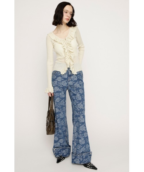SLY(スライ)の「【2026SS新作】L/W STUDDED ROSE FLARE PT ローウエストスタッズドローズフレアパンツ 冬服 春服(デニムパンツ・レディース・ブルー系その他・1/0)」の10枚目の写真