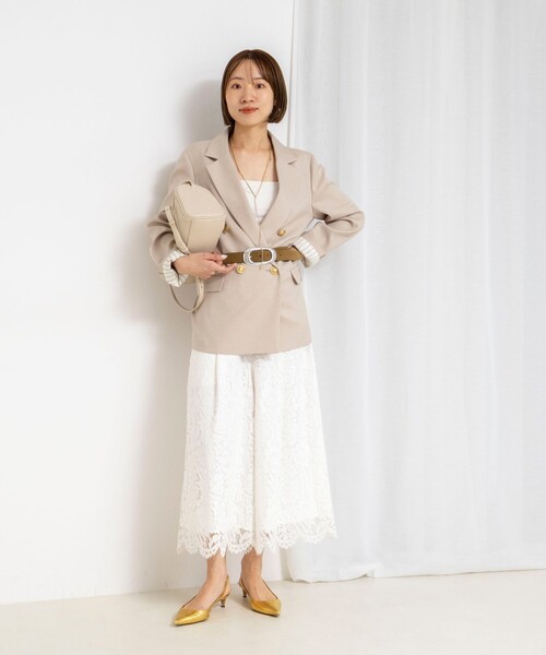 NOLLEY’S（ノーリーズ）の「クロップドワイドレースパンツ（その他パンツ・レディース・ブラック/ホワイト・36/38）」の22枚目の写真