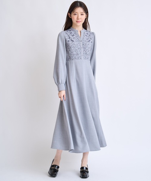 NOELA（ノエラ）の「カットワーク刺繍ワンピース（ワンピース・レディース・オフホワイト/グレー/イエロー・S/M）」の3枚目の写真