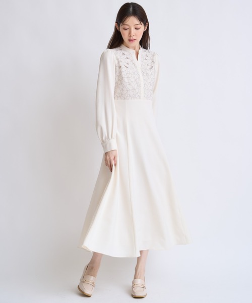 NOELA（ノエラ）の「カットワーク刺繍ワンピース（ワンピース・レディース・オフホワイト/グレー/イエロー・S/M）」の4枚目の写真