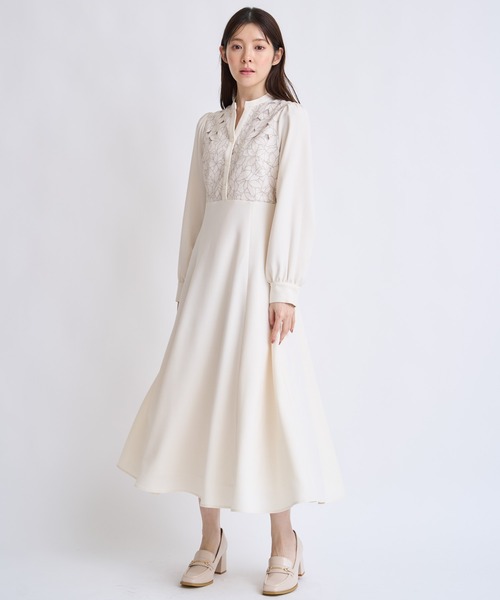 NOELA（ノエラ）の「カットワーク刺繍ワンピース（ワンピース・レディース・オフホワイト/グレー/イエロー・S/M）」の5枚目の写真