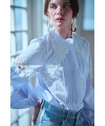 Estella.k コールドショルダーブラウス(ストライプ) Cold Shoulder Stripe Blouse -RED st..- – Estella.K