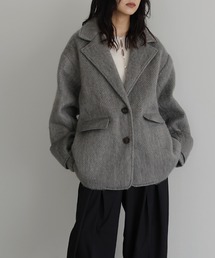 hellam ピーコート ブラウン hellam（ヘラム） ピーコート pコート シャギーミドルコート